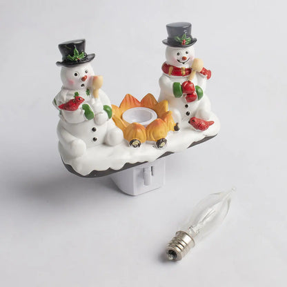 Flickering Snowman Santa Night Light