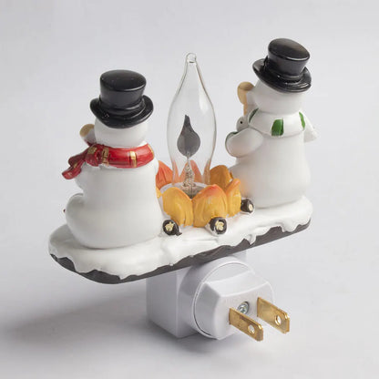 Flickering Snowman Santa Night Light