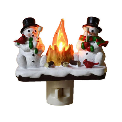 Flickering Snowman Santa Night Light