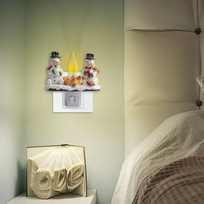 Flickering Snowman Santa Night Light